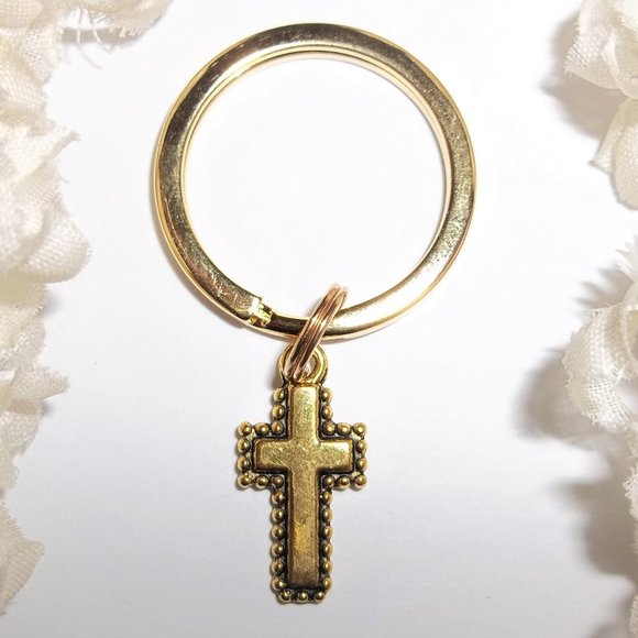 Keychain Keyring Cross Key Chain Ring Holder Organizer Gift Idea Accessory A181 - Picture 1 of 6